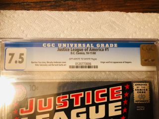 1960 JUSTICE LEAGUE OF AMERICA 1 1ST JLA IN TITLE 1ST DESPERO OW CGC 7.  5 3