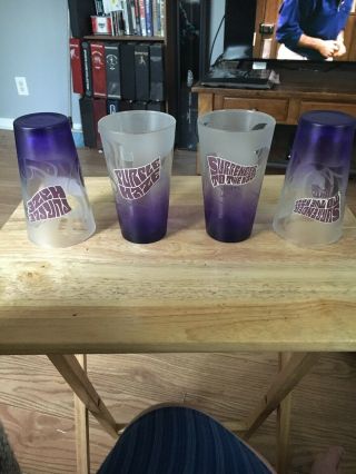 Four Abita Beer " Purple Haze " Frosted Pint Glasses " Surrender To The Haze "
