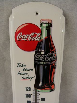 Vintage 5 Cent Coca Cola Tin Thermometer Advertising Sign 3