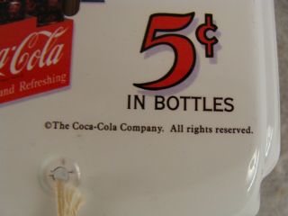 Vintage 5 Cent Coca Cola Tin Thermometer Advertising Sign 5