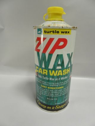 Vintage Turtle Wax Zip Wax Car Wash Can Empty (a2)