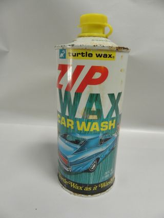 Vintage Turtle Wax Zip Wax Car Wash Can Empty (A2) 5