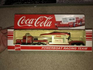 Vintage Hartoys Coca Cola Power Boat Racing Team Semi Tractor Trailer 1/64