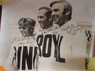 1970s Uniroyal Tire Advertising Picture Photo Signed By Stunt Drivers Uni - Roy - Al
