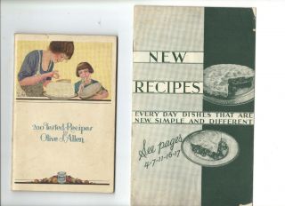 Crisco P&g Vintage Cookbooks 1930s Recipes & 200 Recipes By Olive J Allen