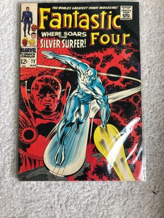 Fantastic Four 72 Classic Silver Surfer Cover Book [marvel Comics,  1968]