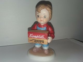 Vintage 1993 Campbell’s Soup Kids Boy Holding Soup Box Figurine
