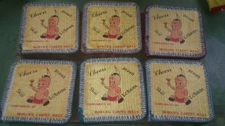 Vintage 1960`s Mohawk Carpet Mills Samples / Coasters Tommy Mohawk Amsterdam,  Ny