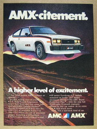 1979 Amc Spirit Amx Color Photo Vintage Print Ad
