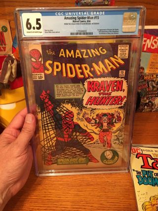 Spider - Man 15 Cgc 6.  5 Cream To Ow Pages 1st Appearance Of Kraven The Hunter