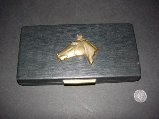 Vintage - Brass Horse Head Design - Cuff Link Box - Stacy