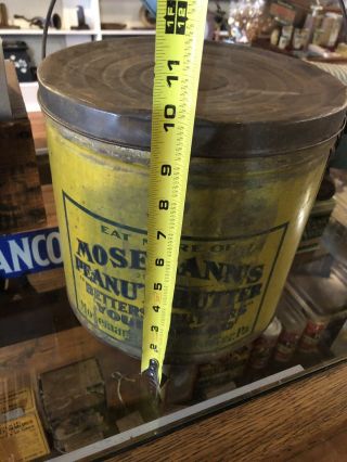 Vintage Mosemann ' s Peanut Butter Tin Can/Bucket 25lb Lancaster PA Country Store 5