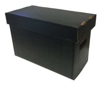 5 Max Pro Short Cardboard Comic Book Storage Boxes Holds 150 - 175 Comics Black