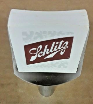 Vintage Schlitz beer tap handle knob chrome 1964,  lucite Milwaukee Wisconsin 5