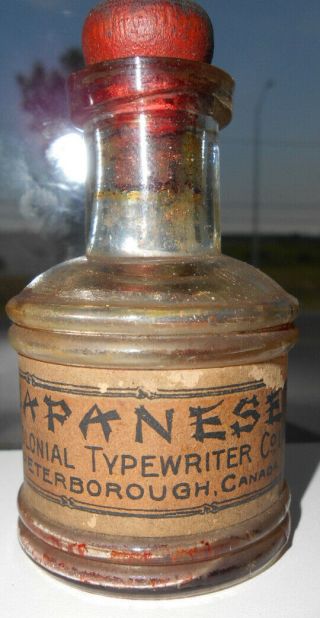Extremely Rare,  Labelled Colonial Typewriter Co.  Ltd.  Peterborough,  Ont.  Inkwell