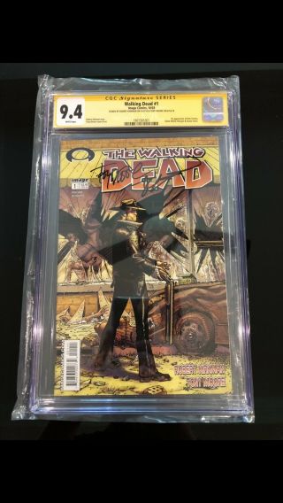 The Walking Dead 1 Image 2003 1st Printing Cgc 9.  4 Ss Signed By Kirkman & Moore