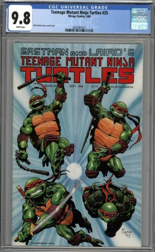 Teenage Mutant Ninja Turtles 25 Cgc 9.  8 Nm/mt White Pages