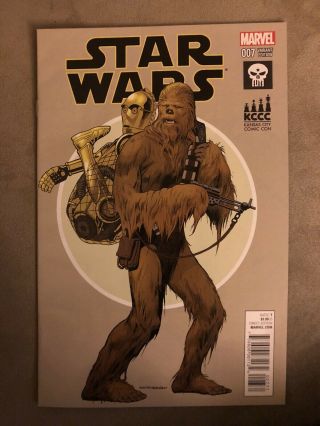 Star Wars 7 Kccc Variant Kansas City Comic Con 300 Print Run Rare Chewbacca C3po