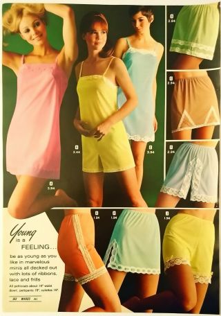 1969 Vintage Paper Print Ad Women Lingerie Undies Culotte Slip Lady Pettipants