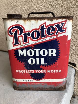 Vintage 2 Gallon Protex Motor Oil Can