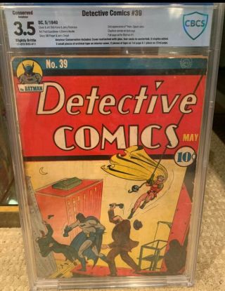 Detective Comics 39 Cbcs 3.  5 Dc 1940 2nd Robin Scarce Batman 1 Preview Only 60
