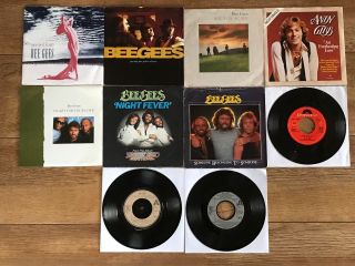 Bee Gees Joblot 10 X 7” Vinyl Singles - All Pro Cleaned & Play Great