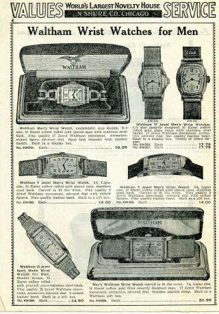 1940 Print Ad Of Waltham Wrist Watches For Men