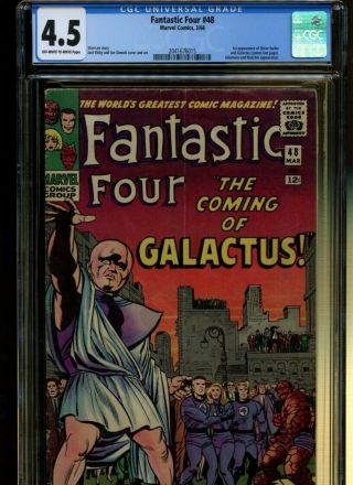 Fantastic Four 48 Cgc 4.  5 | Marvel 1966 | 1st Silver Surfer & Galactus (cameo).