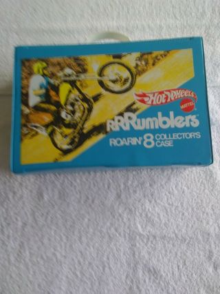 Vintage 1970 Hot Wheels Rrrumblers Roarin 8 Collectors Case Blue Yellow