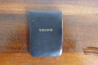 Ibm Think Pad Vintage Notepad Memo Leather Cover With Pencil