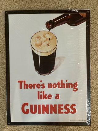 Guinness Beer Theres Nothing Like A Guinness Sign Tin /tacker 14”x19”