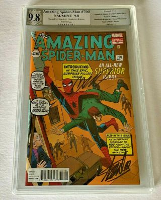 Spider - Man 700,  Pgx 9.  8 Ditko Variant,  Signed By Stan Lee And Ramos