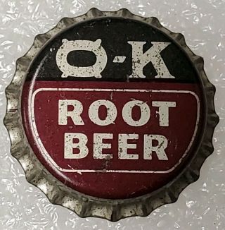 Vintage Ok Root Beer Cork - Lined Bottle Cap O - K Trenton Nj
