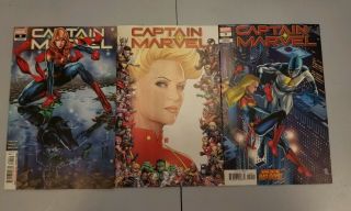 Captain Marvel 9 3 Variant Set (regular,  Jones Bobg,  80th Frame) 1st Full Star