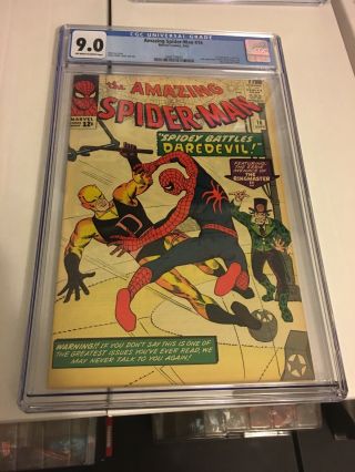 Spider - Man 16 Cgc 9.  0 Off - White To White Pages Vs Daredevil