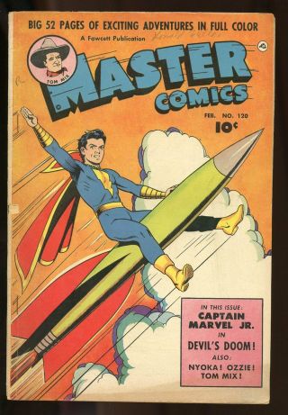Master Comics 120 Very Good / Fine 5.  0 Captain Marvel Jr.  1951 Fawcett