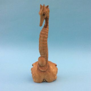 Exquisite Carved Drift Wood Seahorse Figurine Unique One - Off Collectible