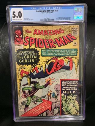 The Spider - Man 14 Cgc 5.  0 First Appearance Of The Green Goblin