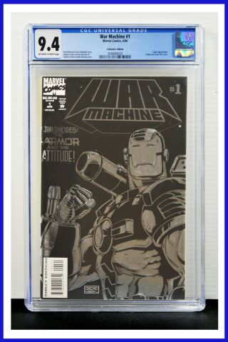 War Machine 1 Cgc Graded 9.  4 Marvel 1994 Embossed Silver Foil Cover Comic Book
