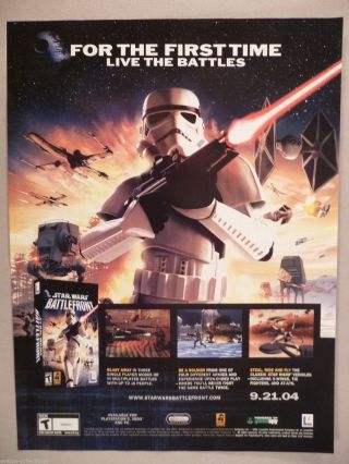 Star Wars Battlefront Video Game Print Ad - 2004 Storm Trooper