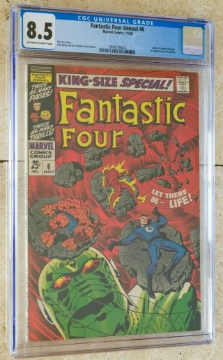 Fantastic Four Annual 6 Cgc 8.  5 1st App Annihilus 1968 Marvel Comics Vf,