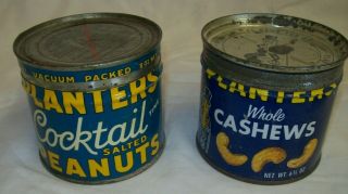 Vintage 8 Oz Planters Cocktail Peanut And Whole Cashew Cans