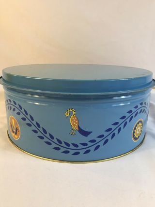 Vintage Canister Large Cookie Tin Blue