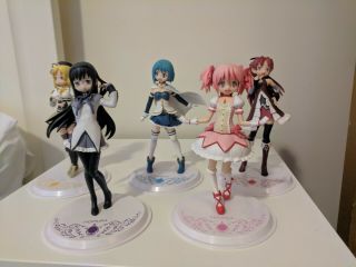 Set Of 5 Madoka Magica Figures: Madoka,  Homura,  Sayaka,  Kyouko,  And Mami