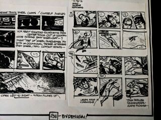 ALEX TOTH by Design Friends 1973 Hand Crafted STORYBOARD Pg 241 SUPERMAN 3
