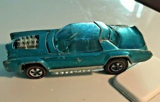 1969 Hot Wheels Blue Sugar Caddy Redliner Shows Wear