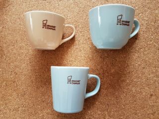 Mister Donuts Light Blue Coffee Mug Light Blue And Tan Tea Cup