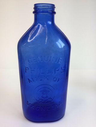 5 Vintage Cobalt Blue Milk of Magnesia Bottles Chas.  H.  Phillips Medicine Bottle 3