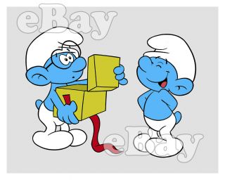 Rare The Smurfs Cartoon Color Tv Photo Hanna Barbera Studios Jokey & Brainy