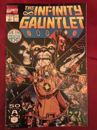 The Infinity Gauntlet 1 (jul 1991,  Marvel) Thanos Mcu Comic 1st Print